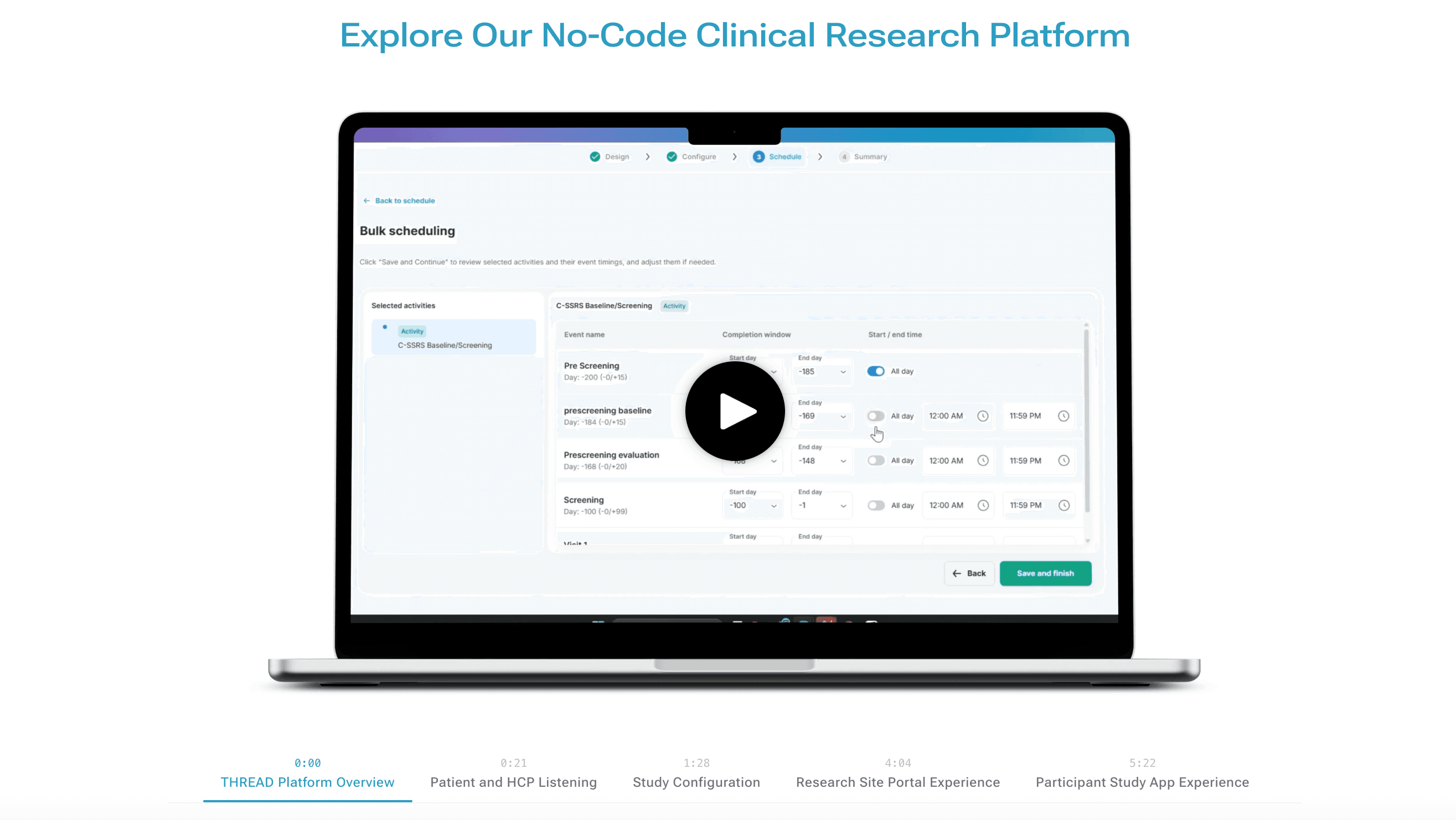 THREAD no-code clinical research platform video overview